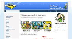 Desktop Screenshot of fritz-getraenke.de